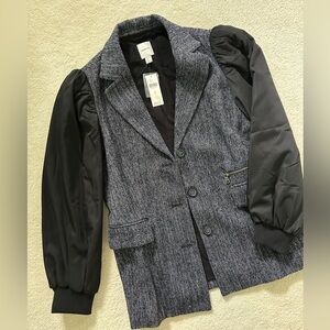 Maeve Textured Black and White Blazer
